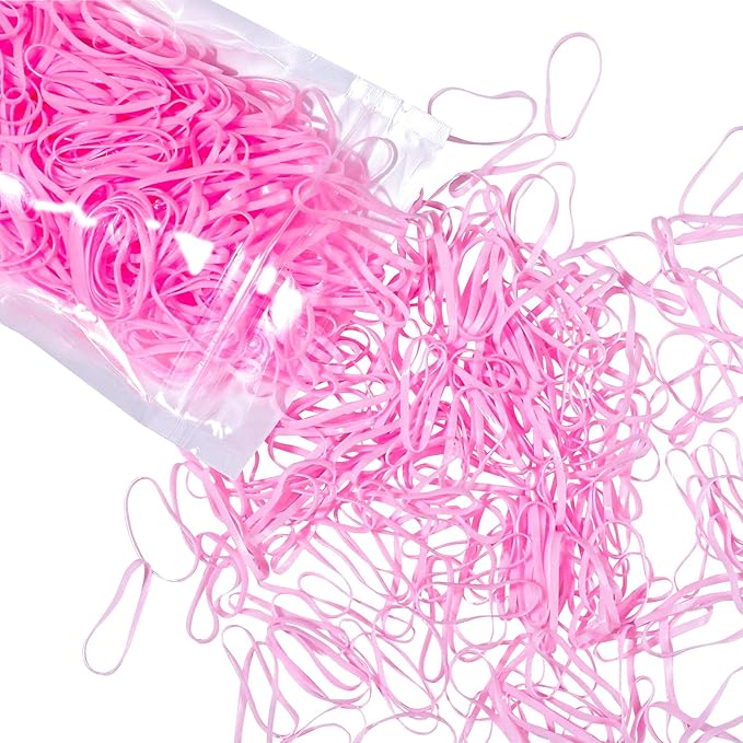 Teenitor Hair Bands, Rubber Elastics, 300pcs, Pink