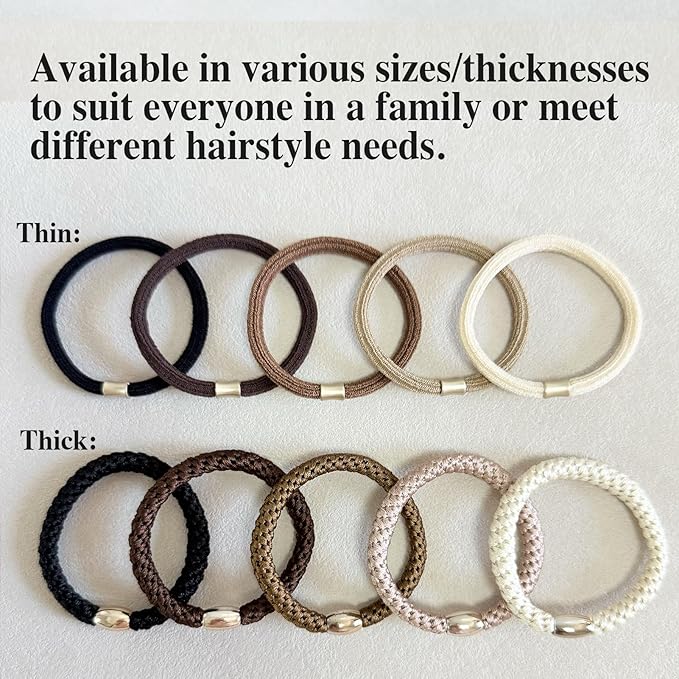 Hair Ties for Thick Hair,25PCS No Damage, Braided Elastics Hair Bands Ponytail Holders for Women