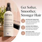 Kitsch Argan Milk Leave In Conditioner Spray – Lightweight Moisturizing Hair Spray for Women and Men - Hair Detangler Spray for Curly, Wavy, Fine, Dry & Damaged Hair - Silicone-Free - 6.8oz