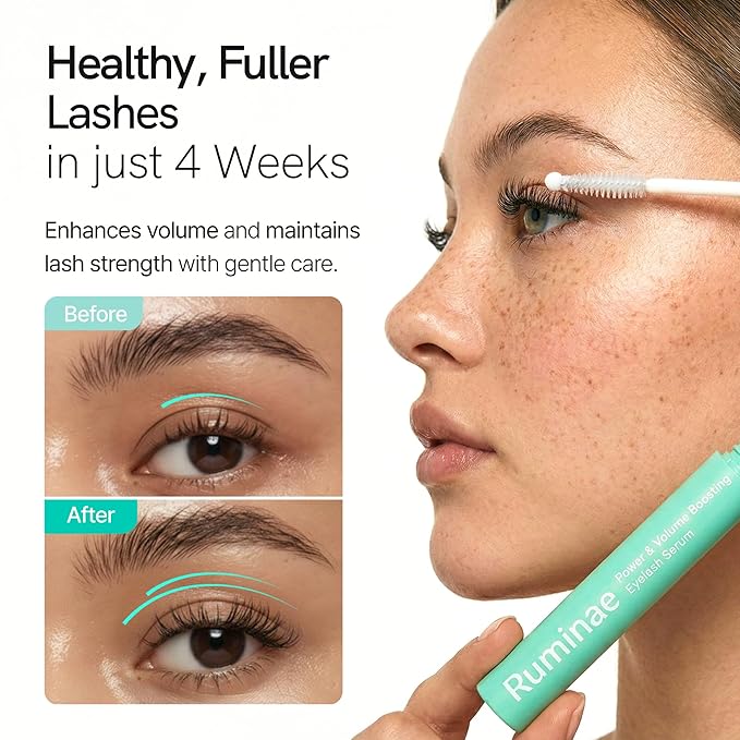 Korean Eyelash Growth Serum | Eyebrow Enhancer for Longer and Thicker | Biotin, Peptides & Centella | Prostaglandin-Free, Non-Irritating | Dual Applicator | Korean Skincare | 0.3 fl oz (10 ml)