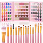 UCANBE Eyeshadow Palette with 15Pcs Brushes Makeup Set, Pigmented 86 Colots Make Up Pallet Gift Sets, Matte Shimmer Metallic Eye Shadow Highlighter Contour Blush Powder Christmas Valebtines Beauty Kit