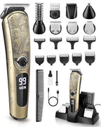 Ufree Gifts for Men, Beard Trimmer with Charging Stand, IPX7 Waterproof Electric Razor Shavers for Men, Clippers for Hair Cutting, Mens Grooming Kit for Mustache Nose Facial Body