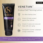 Norvell Venetian Sunless Self Tanner Gradual Color Extender Moisturizing Lotion, Travel Size 2.5 fl.oz - Self Tanning Cream with Violet and Brown Tone
