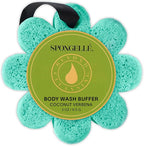 Spongelle Coconut Verbena Wild Flower Buffer Body Scrubber | Bath & Shower Loofah for Women | Exfoliator with Body Wash Infused Sponge | 14+ uses