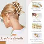 Pearl Hair Accessories for Women - 8PCS Claw Clips for Thick and Thin Hair, Barrettes for Styling and Weddings