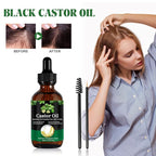 Jamaican Black Castor Oil - 100% Pure Organic Cold Pressed for Hair Growth, Eyelash/Eyebrow Serum, Scalp and Nail Care, Glass Bottle (2.02 Fl Oz) (small, castor)