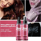 Pink Body Glitter Spray & Glitter Hairspray - Long-Lasting, Ultra-Shiny, Quick-Dry, Waterproof, Non-Clog Nozzle Design for Parties, Dances, Festivals, and Special Events