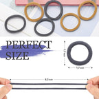 50Pcs Hair Ties for Women Girls,Cotton Seamless Hair Ties, Soft Ponytail Holders,No Crease No Damage Elastics Hair Bands with Box for Thick Heavy and Curly Hair (Camel+Grey)