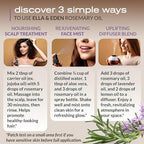 Ella & Eden Organic Rosemary Essential Oil - BIG 4 Fl Oz bottle, 100% Pure, Steam-Distilled, Hexane-Free - for Hair Growth, Skin, Aromatherapy - Glass Bottle