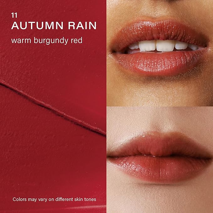 Melixir Vegan Lip Butter (12 Shades) Holiday Gift for Women & Teen Girls, Christmas Stocking Stuffer, Small Beauty Gift, Hydrating Tinted Balm for Winter, Shea Butter, Korean Skincare – 11 Autumn Rain