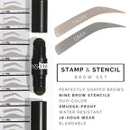 Brows by Bossy Dual-Color Eyebrow Stamp Stencil Kit with 9 Reusable Eyebrow Stencils for Professional Brow Stamping Shaping Kit and Instant Long Lasting Filling and Waterproof Tinting Definer