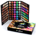 120 Color Eyeshadow Palette Kit with 10 Pcs Foundation Makeup Brush, Professional Daily Use Colorful with Velvety Texture Eyeshadow Palette, Highly Pigmented Waterproof Long Lasting Makeup