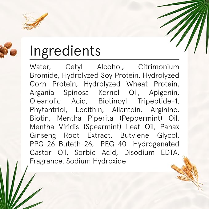 iRESTORE Biotin Hair Conditioner for Damaged Dry Hair - Good for Fine Hair Growth, Volumizing Thickening Conditioner with Ginseng & Argan Oil to Moisturize, Pair With Hair Loss Shampoo