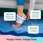 ZenToes Moisturizing Socks for Cracked Heel Treatment, Vitamin E, Olive Oil and Jojoba Oil Heel Socks, Stocking Stuffers for Women, Spa Self Care Gifts for Women (White & Blue Snowflake, Regular)