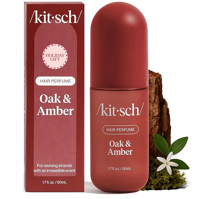 Kitsch Hair Perfume for Women - Oak & Amber | Clean, Deodorizing & Patented Odor-Eliminating Technology Hair Spray & Body Mist - Freshen Hair, Body & Pillows- Berries and Blooming Jasmine Scent - 50mL