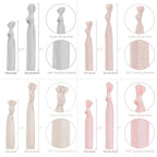 MEEDEE Ombre Pink Hair Ties for Women - 100 Pack Soft No-Crease No-Damage Ribbon Knotted Ponytail Ties, Ouchless for Yoga & Elastic Bracelets