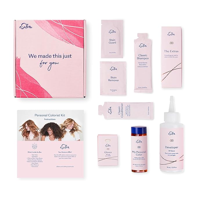 eSalon Permanent Hair Color & Hair Dye Complete Kit - Personal Colorist Kit for Up To 100% Gray Coverage for All Hair Types - Professional-Grade Ammonia-Free Hair Dye (Lightest Blonde 10N)