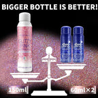 Hair Glitter Body Glitter Spray, 150ML Glitter Hairspray Holographic Pink Glitter Spray for Hair and Body, Hair Glitter for Kids Women, Body Shimmer Festival Rave and Makeup 4.2 Fl Oz