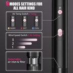 SKIMI 110,000 RPM Brushless Motor Hair Dryer Brush - 5 Muti-Styler for Fast Drying, Curling, Volumizing & Straightening | High-Speed Hot Air Brush for All Hair Types (Black & Blush Red)