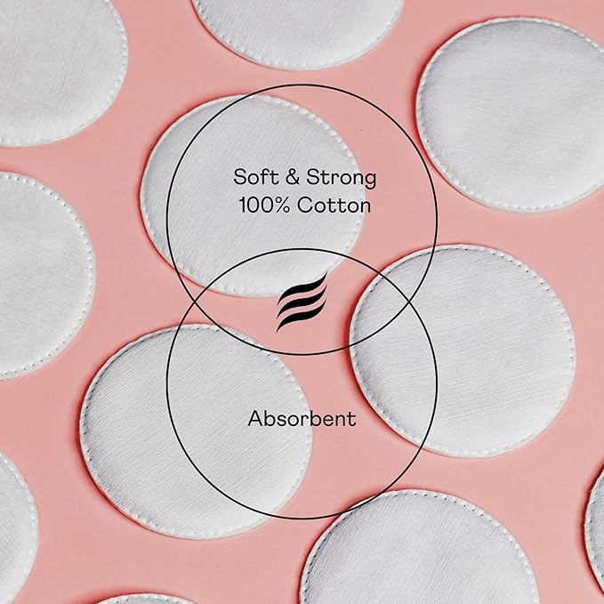 Swisspers Smooth Moves Ultra-Luxe Premium Cotton Rounds, Hypoallergenic Makeup Remover Pads for Sensitive Skin, USA Made, Vegan, Lint-Free, Paraben Free, 100 Count 6-Pack