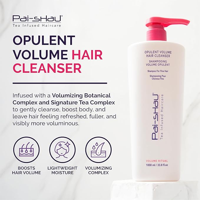 Pai-Shau Opulent Volume Hair Cleanser - Volumizing Shampoo for Fine Hair- Provides Improved Volume and Lasting Fullness - Shampoo for Women - 33.8 Fl Oz