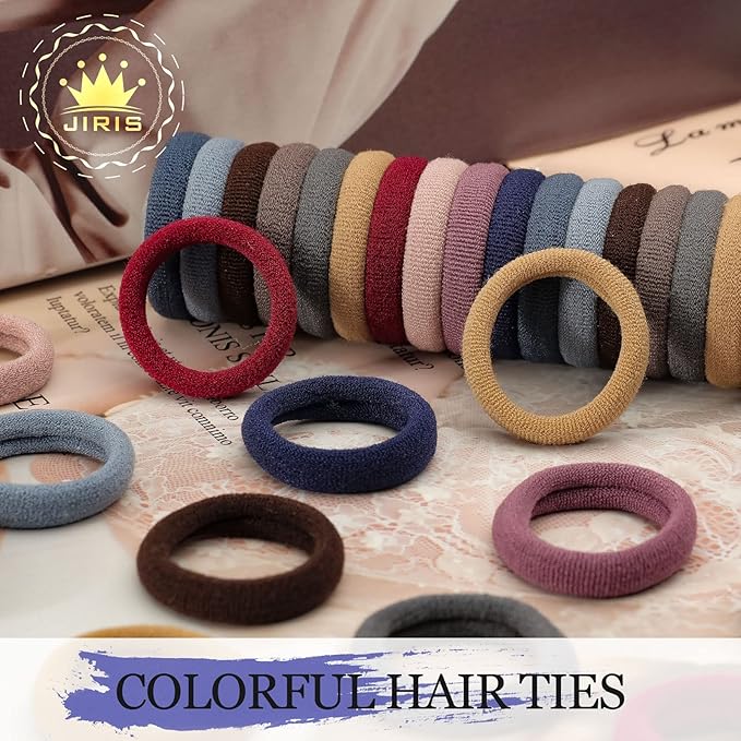 100PCS Seamless Thick Hair Bands - Elastic Ponytail Holders, No-Crease Cotton Ties for Women, Kids and Toddler Girls Hair Ties (set 3)