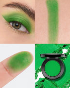 Single Christmas Green Eyeshadow Matte Handmade Pressed Eyeshadow Palette With No Creasing High Pigmented Long Lasting Green Eye Shadow (ChristmasGreen)