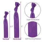 MEEDEE 100 Pack Purple Hair Ties For Women Purple No Crease Hair Ties No Damage Pony Tails Hair Ribbon Ouchless Elastic Knotted Hair Ribbon Yoga Hair Ribbons Elastic Bracelets