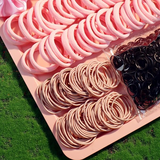 YANRONG 1159PCS Hair Accessories for Woman Set Seamless Ponytail Holders Variety Hair Scrunchies Hair Bands Scrunchy Hair Ties For Thick and Curly (1159PCS (pink))