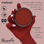 Mehron Makeup Paradise Makeup AQ Pro Size | Stage & Screen Performance, Face & Body Painting, Beauty, Cosplay, and Halloween | Water Activated Face Paint, Body Paint 1.4 oz (40 g) - Red