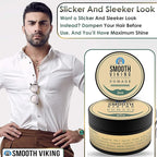 Smooth Viking Medium Hold & High Shine Pomade - Water Based Hair Cream for Curly, Thick & Straight Hair - Men's Hair Product - Made in USA, 2oz