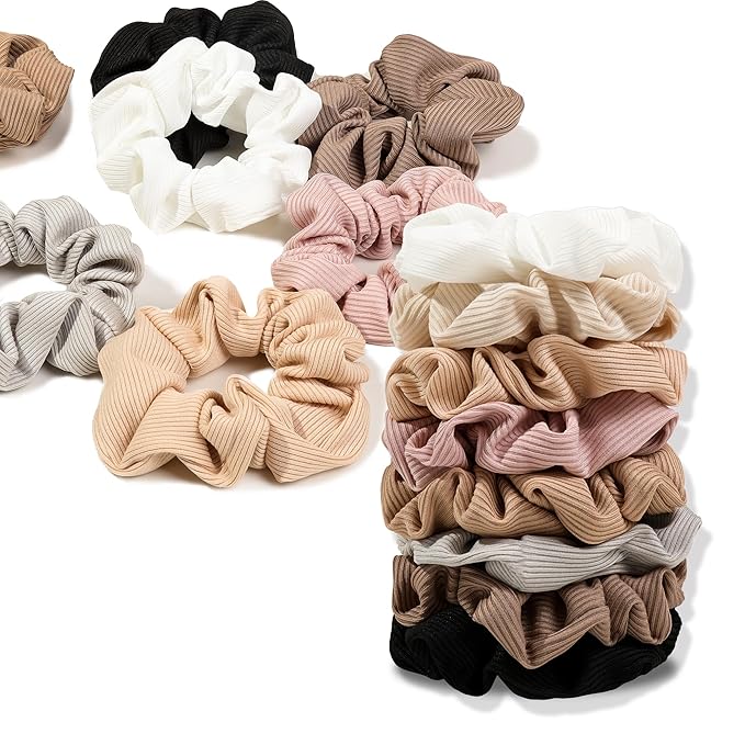 8 Hair Scrunchies for Women - Hair Ties No Damage Both for Thick Hair or Thin Hair Curl Hair No Crease Scrunchies Ponytail Holder No Hurt Your Hair