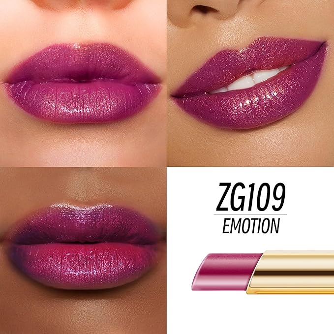 Mulberry Lipstick Moisturizing for Women Shimmer Tinted Lip Balm Hydrating Nourishing Dark Purple Lip Gloss Vegan& Cruelty Free Lip Makeup, ZG109 Emotion
