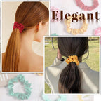 Pengxiaomei 12Pcs Satin Hair Scrunchies, Bright Colors Elastic Hair Bands Hair Accessories for Women Girls, Ideal Summer Wedding Gift