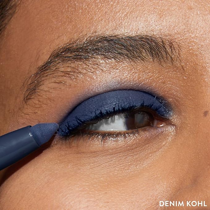 LAURA GELLER NEW YORK Kajal Longwear Kohl Eyeliner Pencil - Denim Kohl - Caffeine and Vitamin E - Smooth & Blendable Liner - Built-In Sharpener