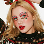 Christmas Eye Shadow Temporary Tattoos Stickers Face Makeup Patches, Xmas Tree Santa Claus Eyeliner Decals Fake Tattoos for Women Girls, Christmas Stocking Stuffers Party Supplies