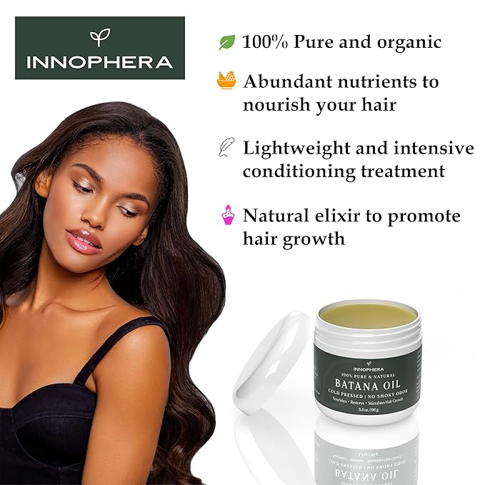 Batana Oil for Hair Growth ‒ Cold Pressed with No Smoky Odor ‒ 100% Pure & Natural from Honduras ‒ Nourishes, Moisturizes & Restores Hair ‒ 3.4 oz.