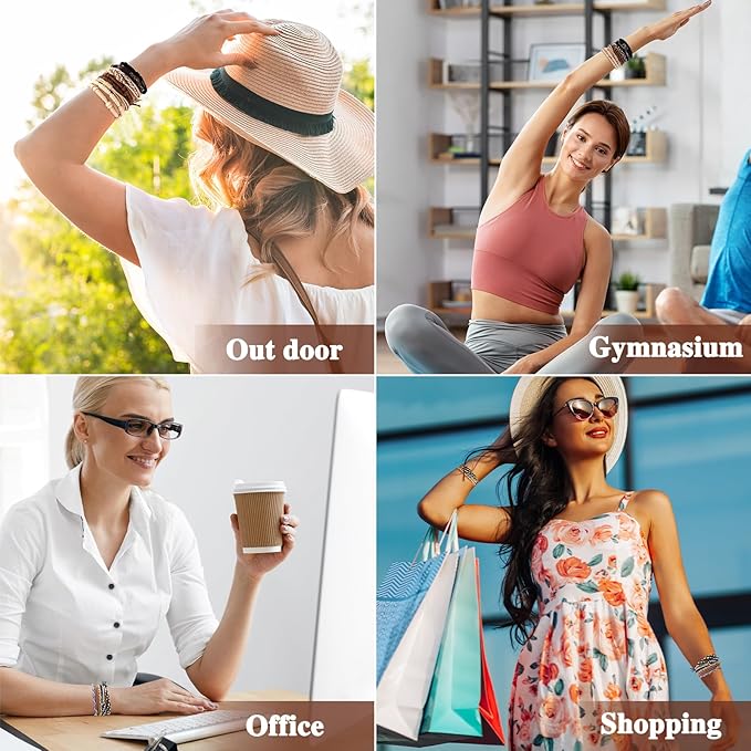 Boho Hair Accessories - 24PCS Hair Tie Bracelets for Women, No Damage for Thick, Thin, Medium, and Long Hair Ponytails