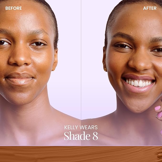 Naked Sundays BeautyScreen™ SPF 50 Peptide Foundation Tint – Tinted Sunscreen & Skincare Makeup with Zinc Oxide, Niacinamide – Lightweight Natural Coverage, 8 Golden Mahogany, 1.01 oz