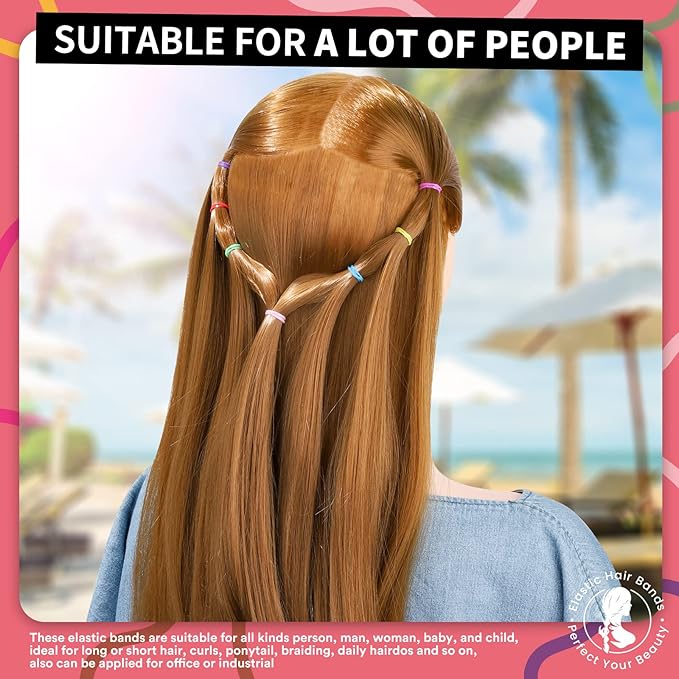 Teenitor Hair Ties,Hair Rubber Bands for Kids Girls Thin Small Hair Elastics,Colors,300pcs