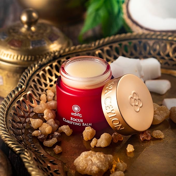 SPA CEYLON Focus Clarifying Balm, Clean Ingredients, Vegetarian, Meditation Balm, Aromatherapy, Natural Calm, 100% Natural Organic, Essential Oils (Cedarwood, Frankincense)