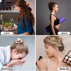 3.5 Inch Medium Square Claw Hair Clips, 12 Pcs Transparent, Amber, Glossy Black for Thick and Thin Hair - Hair Accessories for Women and Girls