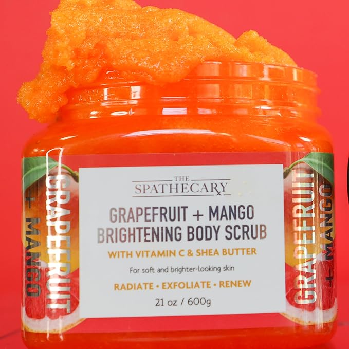 Body Scrub, Exfoliating-Nourishing-Refreshing-Smoothing Body Care 21 oz. (21 oz, Grapefruit + Mango)