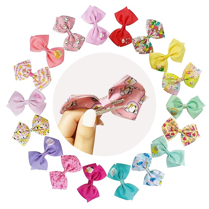 LUV HER Special Squishmallows Hair Accessories for Girls -18pc Hair Bow with Aligator Clips, Age 8+
