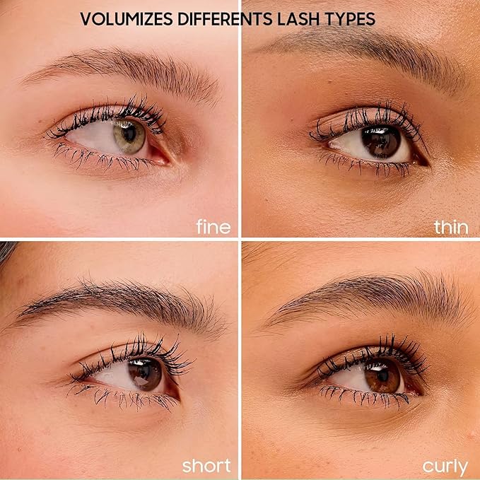 Mascara Volume and Length, No Clumping 2-1 Waterproof Mascara Black Volumizing & Curling, Smudge Proof, Washable, No Clumping or Flaking