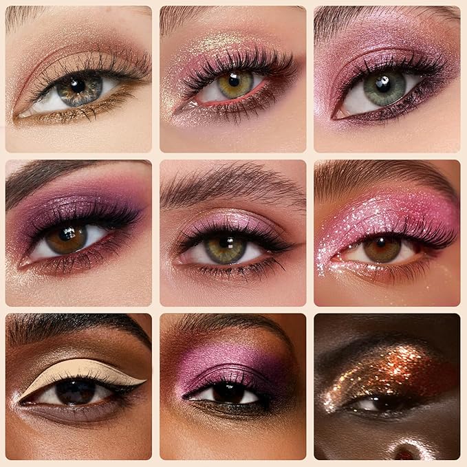 Highly Pigmented Chameleon Eyeshadow Palette, 12 Colors Sparkle Creamy Duo Chrome Multidimensional Eye Shadow Pallet, Long-Wearing Formula,easily blendable,Vegan & Cruelty Free (#02)