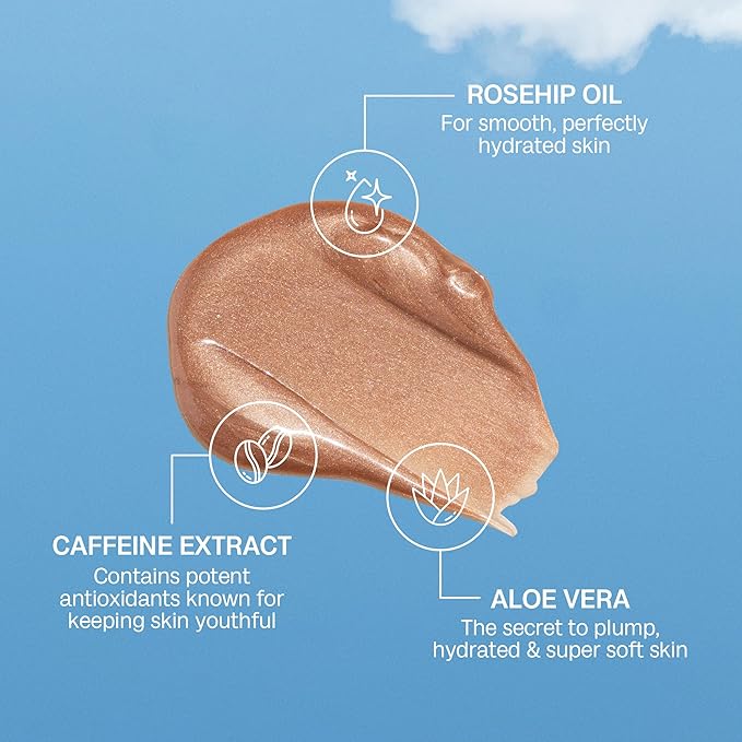 Bali Body Body Highlighter | Shimmering Luminizer, Hydrating Light Reflecting Technology | Flawless Finish for All Skin Types | Vegan, Cruelty Free, Australian Made (100 ml/3.4 fl oz)