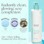 Serious Skincare - Glycolic Radiant Skin Set - Improve Appearance of Lines, Wrinkles and Enlarged Pores - Face Wash Cleanser, Gommage Exfoliating Clay Mask & Retexturizing Treatment Pads (3piece)