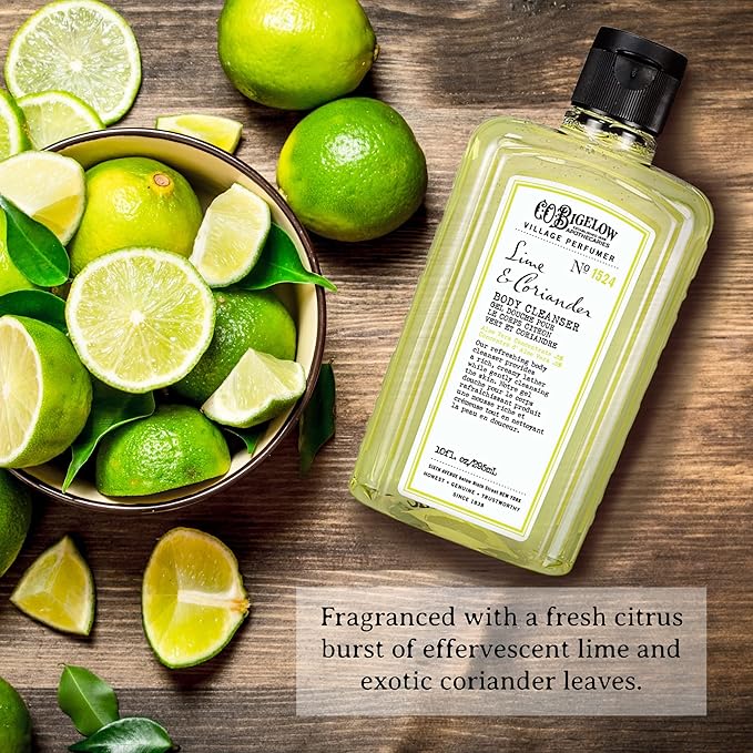 C.O. Bigelow Lime Coriander Apothecary Duo Skin Care Gift Set, Body Wash & Body Lotion, Liquid Soap & Moisturizing Lotion, Set of 2, 10 Fl Oz