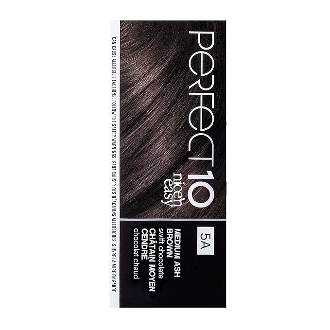 Clairol Nice'n Easy Perfect 10 Permanent Hair Dye, 5A Medium Ash Brown Hair Color, Pack of 1